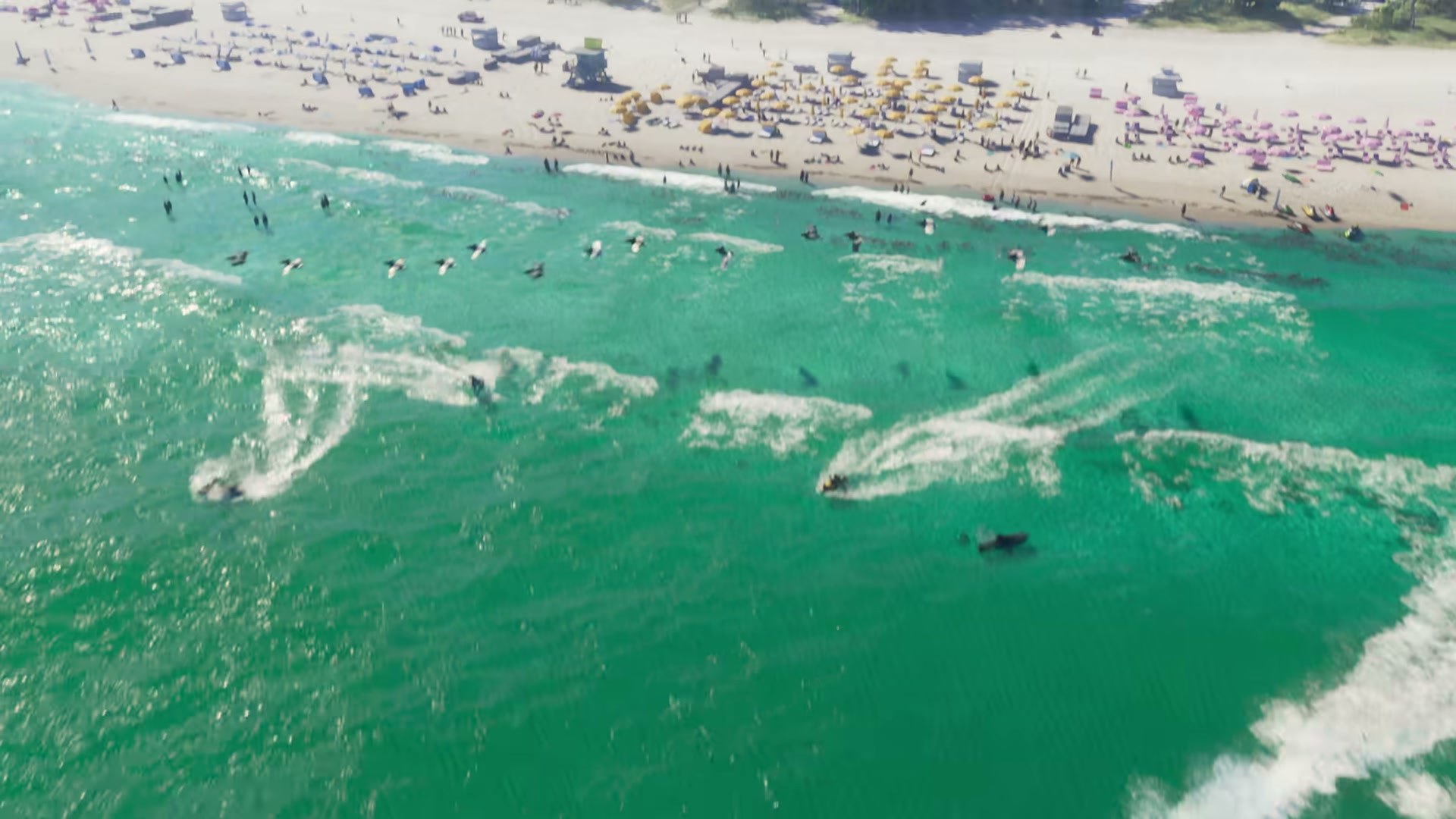 Plaża Vice City z lotu ptaka w pierwszym zwiastunie: skutery wodne, łodzie i tłum plażowiczów