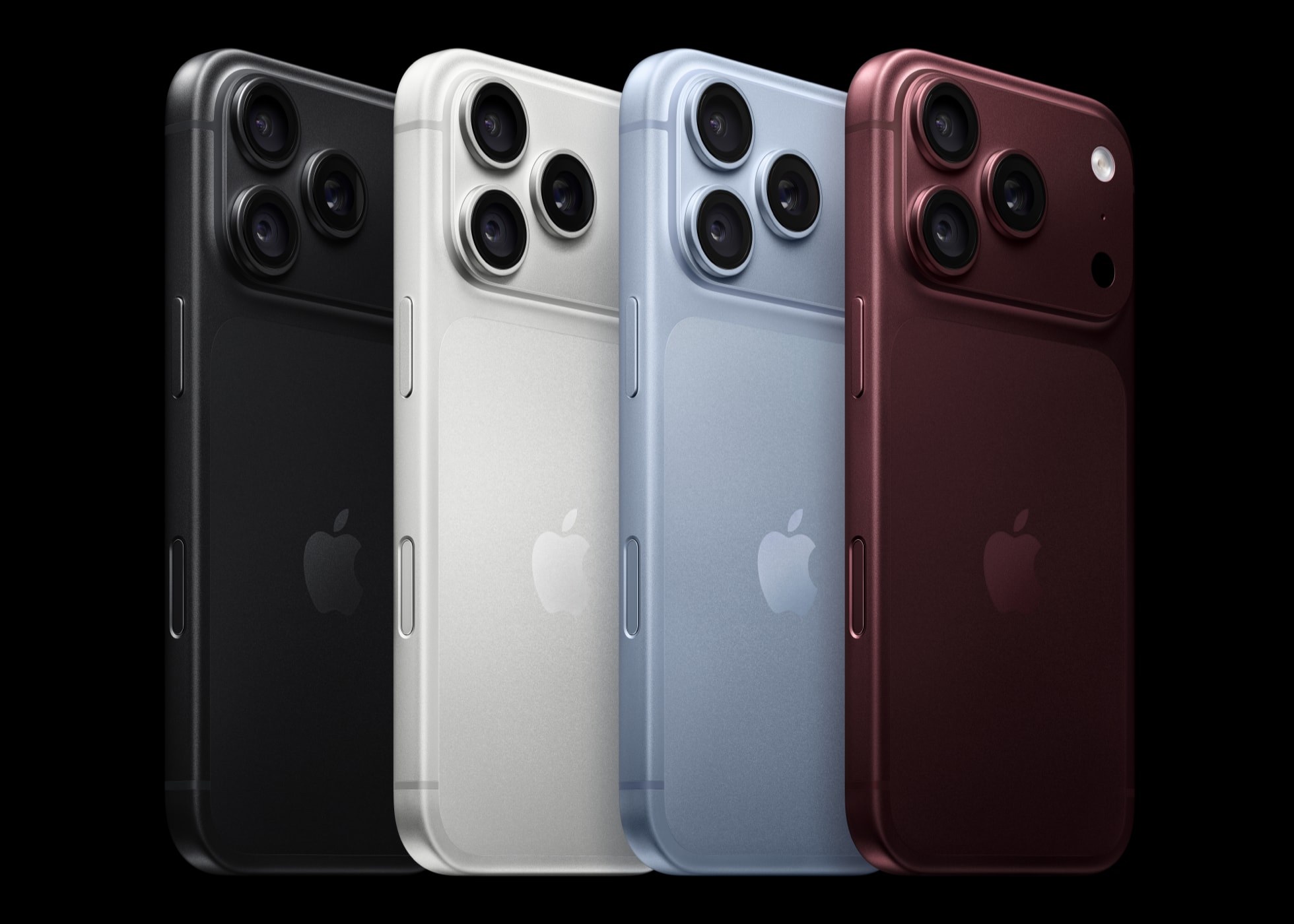 iPhone 18 Pro w czterech kolorach: burgundowym, glacier, srebrnym i czarnym. Burgund to nowość tej generacji