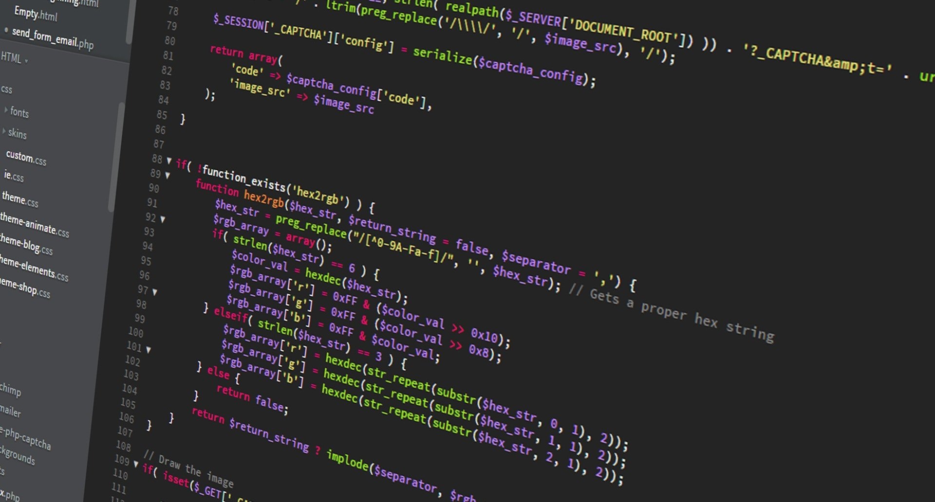 Fragment kodu napisanego w języku PHP.